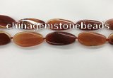 CAA4311 15.5 inches 25*50mm twisted oval line agate beads