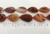 CAA4320 15.5 inches 30*40mm twisted oval line agate beads