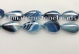 CAA4321 15.5 inches 30*40mm twisted oval line agate beads