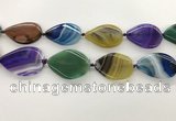 CAA4323 15.5 inches 30*40mm twisted oval line agate beads