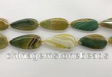 CAA4326 15.5 inches 25*50mm flat teardrop line agate beads