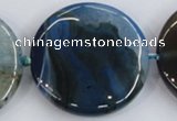 CAA433 15.5 inches 40mm flat round agate druzy geode beads