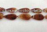 CAA4330 15.5 inches 25*50mm flat teardrop line agate beads