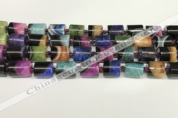 CAA4336 15.5 inches 14mm tube agate druzy geode beads wholesale