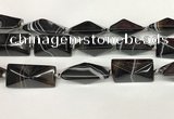 CAA4356 15.5 inches 18*35mm pyramid line agate beads wholesale