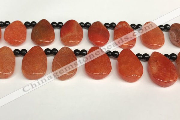 CAA4362 Top drilled 20*30mm freeform dragon veins agate beads