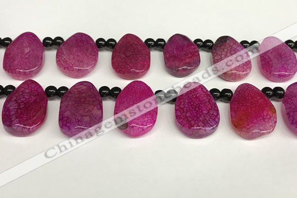 CAA4363 Top drilled 20*30mm freeform dragon veins agate beads