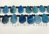 CAA4364 Top drilled 20*30mm freeform dragon veins agate beads