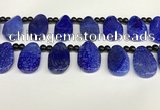 CAA4365 Top drilled 20*30mm freeform dragon veins agate beads