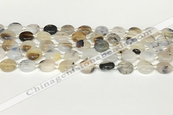 CAA4383 15.5 inches 12mm flat round Montana agate beads