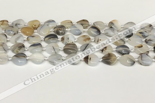 CAA4386 15.5 inches 12mm heart Montana agate beads