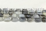 CAA4395 15.5 inches 15*20mm flat teardrop gray agate beads