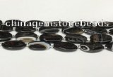 CAA4399 15.5 inches 16*30mm rectangle black banded agate beads