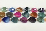 CAA4410 15.5 inches 20*20mm flat teardrop agate druzy geode beads