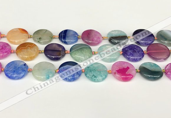 CAA4412 15.5 inches 20mm flat round agate druzy geode beads