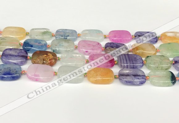 CAA4415 15.5 inches 15*20mm rectangle agate druzy geode beads