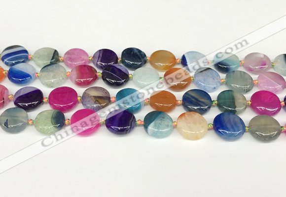 CAA4418 15.5 inches 14mm flat round agate druzy geode beads