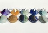 CAA4429 15.5 inches 30mm flat round agate druzy geode beads