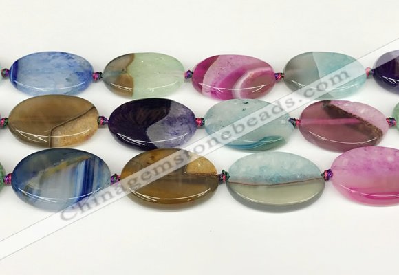 CAA4433 15.5 inches 25*35mm oval agate druzy geode beads