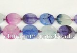 CAA4434 15.5 inches 30mm flat round agate druzy geode beads