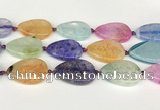 CAA4438 15.5 inches 25*35mm flat teardrop agate druzy geode beads