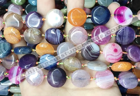 CAA4444 15.5 inches 16mm flat round dragon veins agate beads