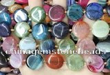 CAA4445 15.5 inches 18mm flat round dragon veins agate beads