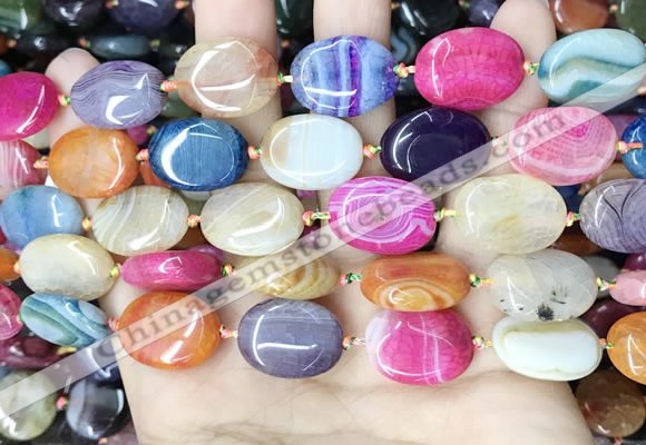 CAA4446 15.5 inches 15*20mm oval dragon veins agate beads