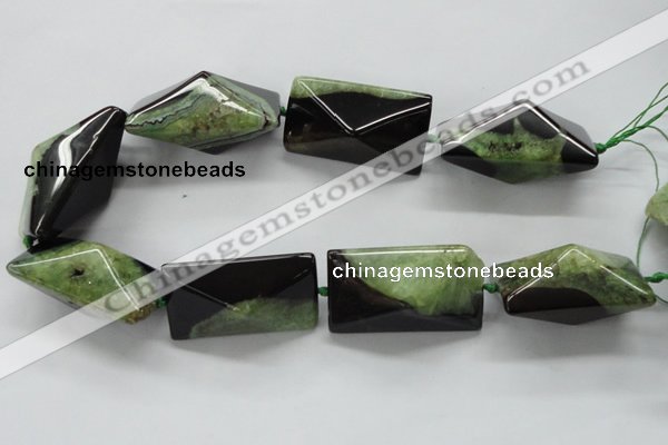 CAA445 15.5 inches 25*28*48mm pyramid agate druzy geode beads