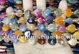 CAA4453 15.5 inches 12*12mm flat teardrop dragon veins agate beads