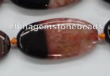 CAA446 15.5 inches 20*40mm oval agate druzy geode gemstone beads