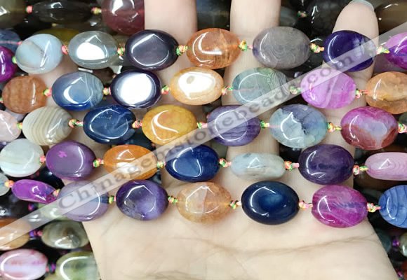 CAA4462 15.5 inches 12*16mm oval dragon veins agate beads