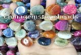 CAA4476 15.5 inches 15*20mm flat teardrop dragon veins agate beads