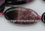 CAA448 15.5 inches 20*40mm oval agate druzy geode gemstone beads