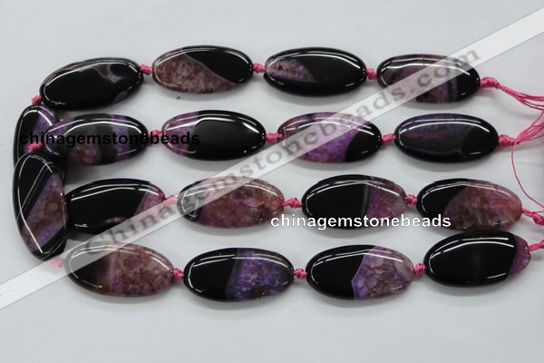 CAA448 15.5 inches 20*40mm oval agate druzy geode gemstone beads