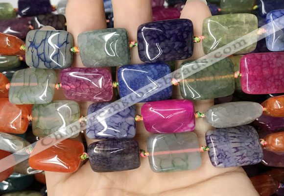 CAA4480 15.5 inches 15*20mm rectangle dragon veins agate beads