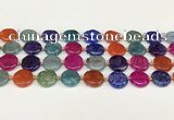 CAA4490 15.5 inches 16mm flat round dragon veins agate beads