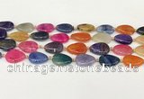 CAA4493 15.5 inches 15*20mm flat teardrop dragon veins agate beads