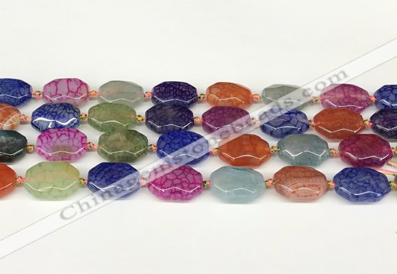 CAA4494 15.5 inches 13*18mm octagonal dragon veins agate beads