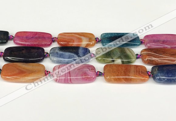 CAA4506 15.5 inches 13*30mm rectangle dragon veins agate beads