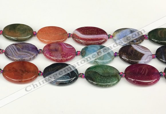 CAA4515 15.5 inches 22*30mm oval dragon veins agate beads