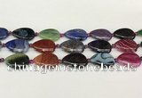 CAA4517 15.5 inches 18*25mm flat teardrop dragon veins agate beads