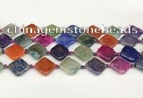 CAA4520 15.5 inches 18*18mm diamond dragon veins agate beads