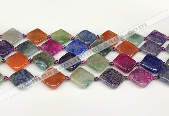 CAA4520 15.5 inches 18*18mm diamond dragon veins agate beads