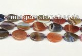 CAA4523 15.5 inches 20*26mm twisted oval dragon veins agate beads