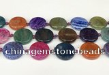 CAA4528 15.5 inches 25mm flat round dragon veins agate beads