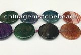 CAA4530 15.5 inches 35mm flat round dragon veins agate beads