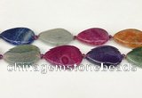 CAA4532 15.5 inches 25*35mm flat teardrop dragon veins agate beads