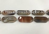 CAA4553 15.5 inches 22*42mm octagonal banded agate beads wholesale