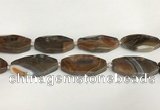 CAA4554 15.5 inches 22*42mm octagonal banded agate beads wholesale